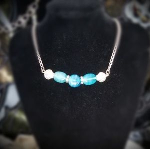 Blue bead necklace